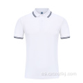 Camisa de polo simple de manga corta de algodón poli para hombres